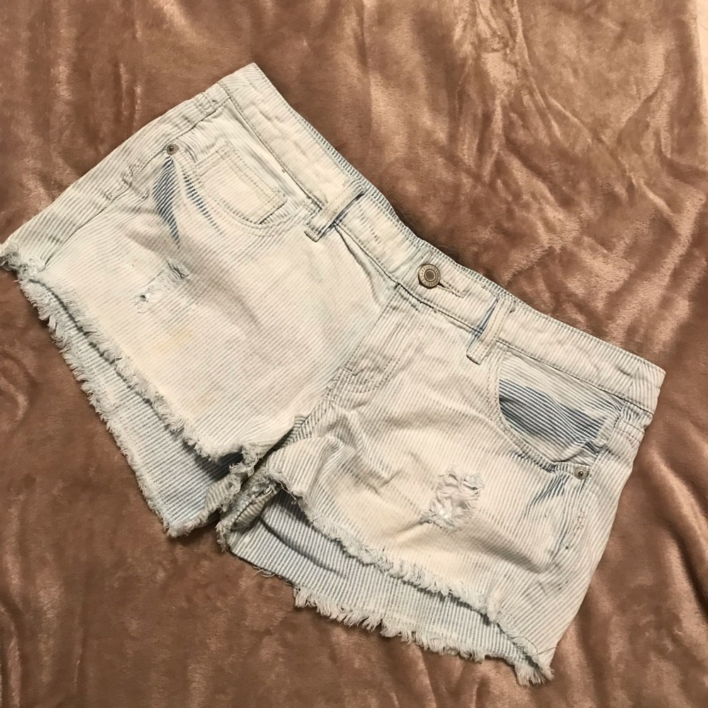 Pinstriped blue & white shorts